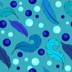 blue feathers pattern