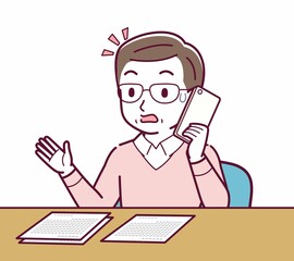 Elderly man in red sweater_D