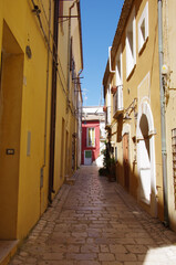 Fototapeta na wymiar Termoli - Molise - An alley in the ancient village.