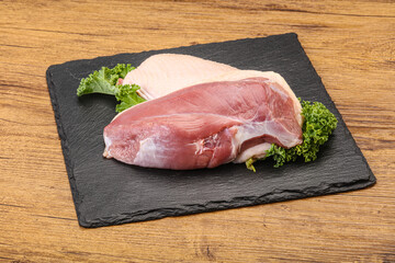 Raw duck breast for cooking