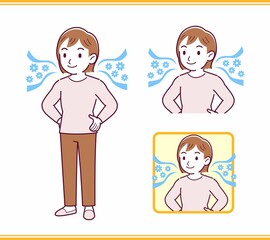 Girl in pink long sleeves