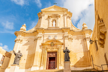 Obraz premium Cathedral of Our Lady of the Assumption in the Citadel of Victoria, capital of the island of Gozo, in the archipelago of Malta