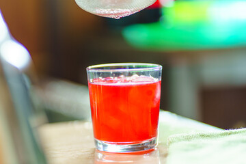 Red berry cocktail glass
