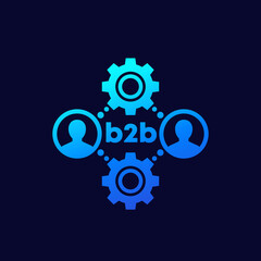 B2B icon, Business to business concept