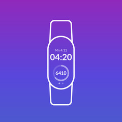 fitness bracelet, activity tracker or step counter, ui design
