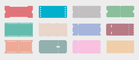 Сolorful tickets, templates, unusual shapes