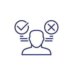 Pros and cons line icon