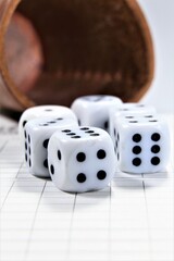 dice on a white background