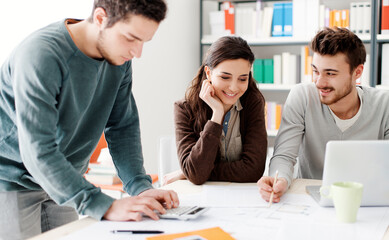 Students working on a project