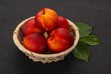 Sweet tasty ripe few nectarines