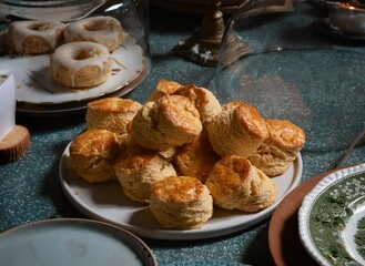 multiple butter scone on white dish