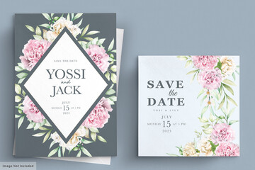 carnation flowers invitation card