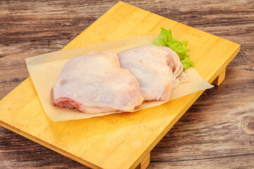 Raw chicken hip for cooking