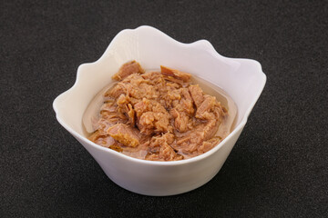 Canned tuna fillet for salad