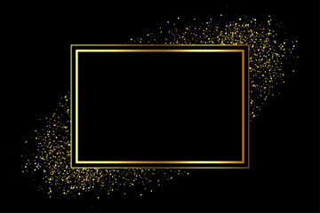 golden frame with glitter scatter
