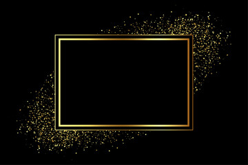 golden frame with glitter scatter