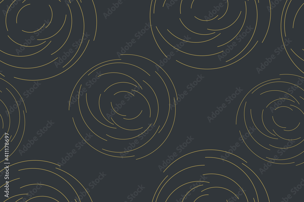 Wall mural seamless, abstract background pattern made with arc shaped curvy lines in flower abstraction. modern