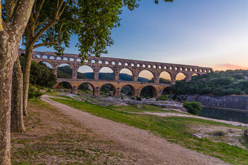 The Pont du Gard is a Roman aqueduct in the south of France