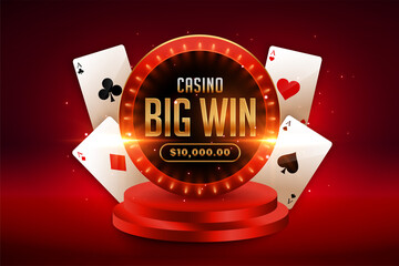 big win casino background with playing cards