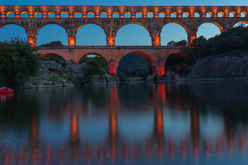 Fototapeta na wymiar The Pont du Gard is a Roman aqueduct in the south of France