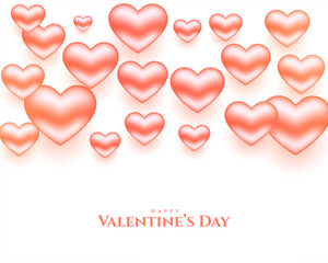 Fototapeta na wymiar realistic shiny hearts for valentines day