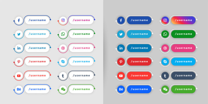 popular social media lower third banners template