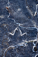 Abstract close up of frozen ice water in the winter