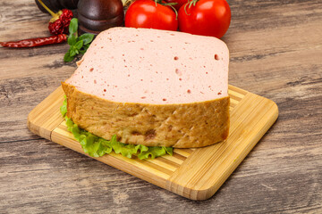 Homemade baked traditional meat loaf