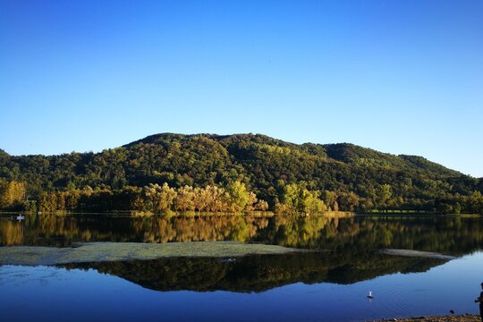 Scenic View Of Lake Against Clear Blue Sky © paola natile/EyeEm