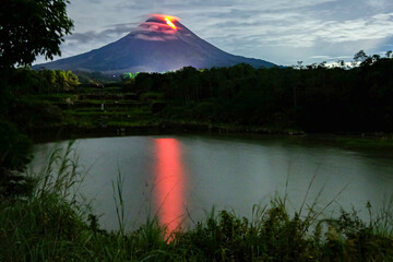 Mount Merapi is the most active volcano in Central Java and Yogyakarta, Indonesia. Merapi lenticular clouds, cloud rings and lava droplets Mount Merapi is the most active volcano in Central Java and Y