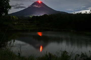 Mount Merapi is the most active volcano in Central Java and Yogyakarta, Indonesia. Merapi lenticular clouds, cloud rings and lava droplets Mount Merapi is the most active volcano in Central Java and Y
