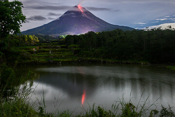 Mount Merapi is the most active volcano in Central Java and Yogyakarta, Indonesia. Merapi lenticular clouds, cloud rings and lava droplets Mount Merapi is the most active volcano in Central Java and Y