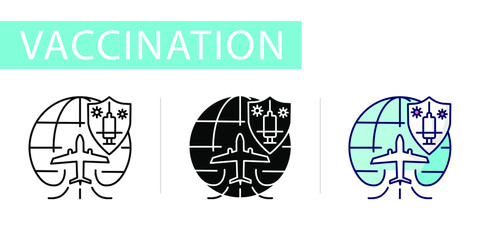 icons set, vaccination, travel vaccination