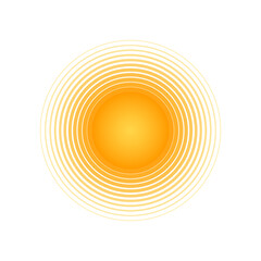 Solar radial pattern Orange abstract banner from lines Sun shape design element with a lines pattern rays Decorative sun icon solar symbol for creative design of summer spring theme Vector solar icon