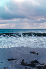 waves crashing on a cold winters day in Nova Scotia, Canada. 