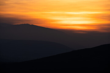 Apuseni mountains at sunstet