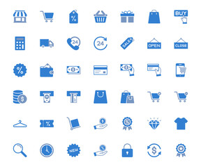 online shopping and E-commerce icon set. for web or mobile app