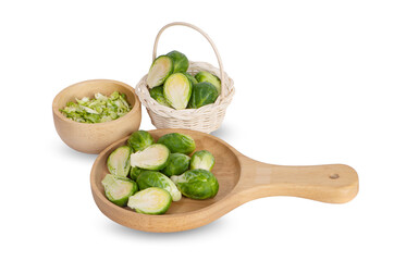 brussel sprouts vegetable an isolated on white background