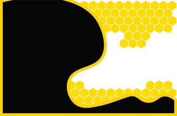 vector banner with honeycomb and place for text. flat banner image separated by frame for text