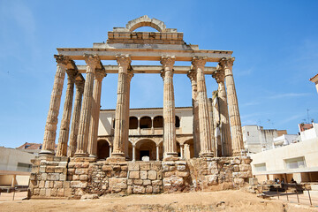 Temple of Dianaat the Ancient Roman city of Emerita Augusta (Merida, Extremadura, Spain)