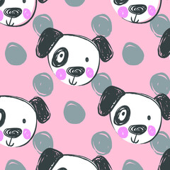 Cute dog pattern vector illustration.