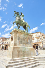 Obraz premium Plaza Mayor de Trujillo, Pizarro, iglesia de San Martín, Cáceres