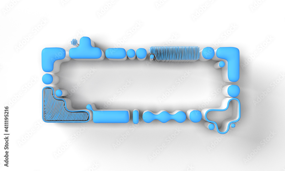 Aufkleber 3d render frame surface abstract background. digital 3d illustration design.