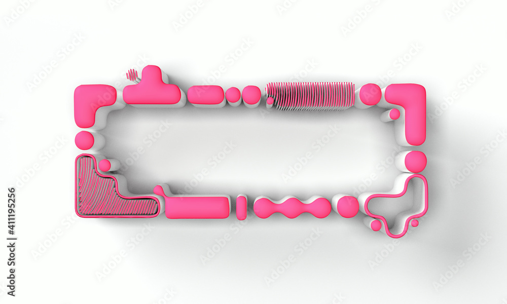 Aufkleber 3d render frame surface abstract background. digital 3d illustration design.