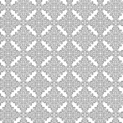 black and white seamless checkered pattern. openwork ornament. lace. cover, template, print.