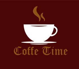 Coffeee cup with steam, warm the heart, vector illustration