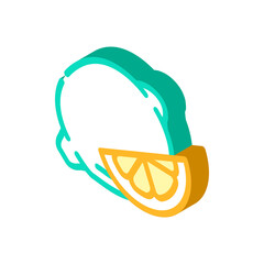 lemon citrus isometric icon vector illustration color