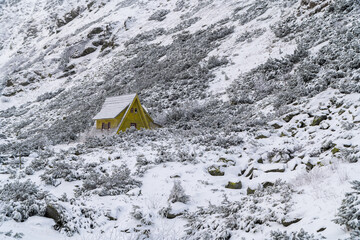 rodnei mountains in winter. Iezer region.