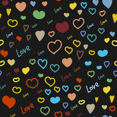 hearts vector seamless pattern. Design template for holiday and wedding card and valentines day, wallpaper, background. Love pattern. 