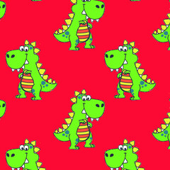 Cute baby dinosaur vector illustration.